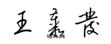梁錦英王叢發草書個性簽名怎么寫