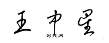 梁錦英王中星草書個性簽名怎么寫