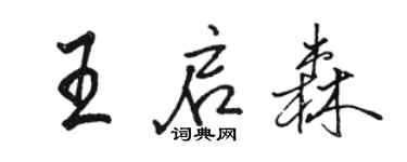 駱恆光王啟森行書個性簽名怎么寫