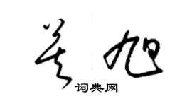 梁錦英莫旭草書個性簽名怎么寫