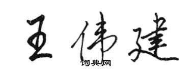 駱恆光王偉建行書個性簽名怎么寫