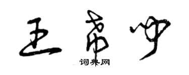 曾慶福王希聞草書個性簽名怎么寫