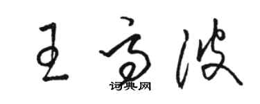 駱恆光王高波草書個性簽名怎么寫