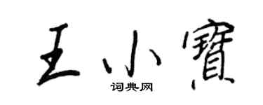 王正良王小寶行書個性簽名怎么寫