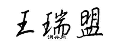 王正良王瑞盟行書個性簽名怎么寫