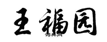 胡問遂王福園行書個性簽名怎么寫