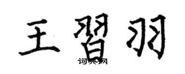 何伯昌王習羽楷書個性簽名怎么寫