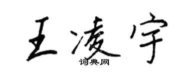 王正良王凌宇行書個性簽名怎么寫