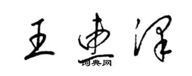 梁錦英王惠澤草書個性簽名怎么寫