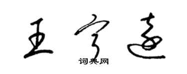 梁錦英王寧遠草書個性簽名怎么寫