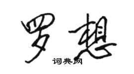 駱恆光羅想行書個性簽名怎么寫