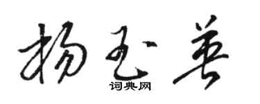 駱恆光楊玉英草書個性簽名怎么寫