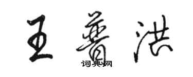 駱恆光王普洪行書個性簽名怎么寫