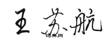 駱恆光王蘇航行書個性簽名怎么寫