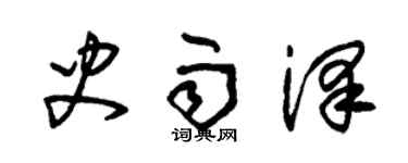 朱錫榮史雨澤草書個性簽名怎么寫