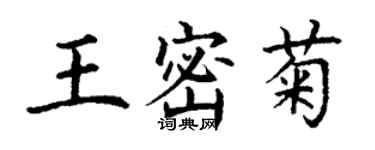 丁謙王密菊楷書個性簽名怎么寫