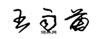 朱錫榮王雨苗草書個性簽名怎么寫