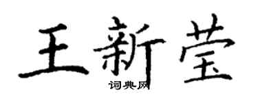 丁謙王新瑩楷書個性簽名怎么寫