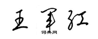 梁錦英王軍紅草書個性簽名怎么寫