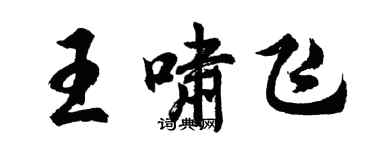 胡問遂王嘯飛行書個性簽名怎么寫