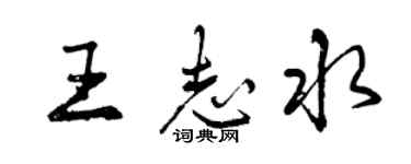 曾慶福王志水行書個性簽名怎么寫