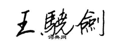 王正良王驍劍行書個性簽名怎么寫