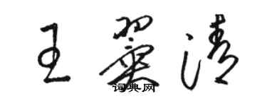 駱恆光王翼清草書個性簽名怎么寫