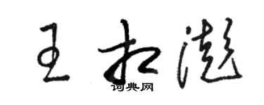 駱恆光王相澎草書個性簽名怎么寫