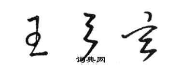 駱恆光王弓玄草書個性簽名怎么寫