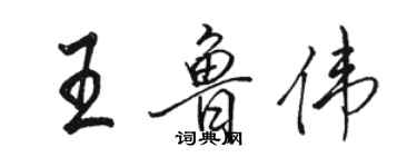 駱恆光王魯偉行書個性簽名怎么寫