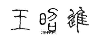 陳聲遠王昭進篆書個性簽名怎么寫
