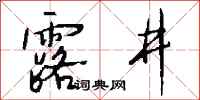 錢沛雲露井行書怎么寫