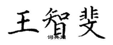 丁謙王智斐楷書個性簽名怎么寫