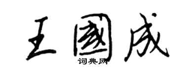 王正良王國成行書個性簽名怎么寫