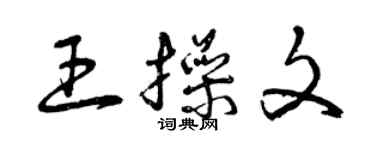 曾慶福王操文草書個性簽名怎么寫