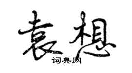 曾慶福袁想行書個性簽名怎么寫