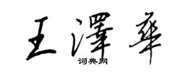 王正良王澤華行書個性簽名怎么寫