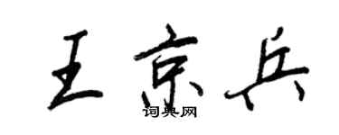 王正良王京兵行書個性簽名怎么寫