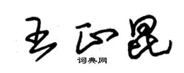 朱錫榮王正昆草書個性簽名怎么寫