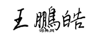 王正良王鵬皓行書個性簽名怎么寫