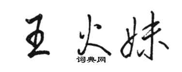 駱恆光王火妹行書個性簽名怎么寫