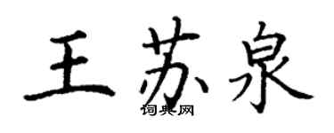 丁謙王蘇泉楷書個性簽名怎么寫