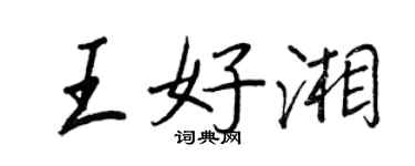 王正良王好湘行書個性簽名怎么寫
