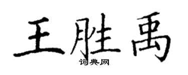 丁謙王勝禹楷書個性簽名怎么寫