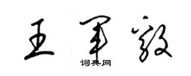 梁錦英王軍毅草書個性簽名怎么寫