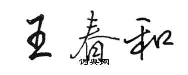 駱恆光王春和行書個性簽名怎么寫