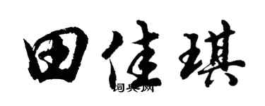 胡問遂田佳琪行書個性簽名怎么寫