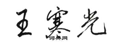 駱恆光王寒光行書個性簽名怎么寫