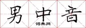 袁強男中音楷書怎么寫