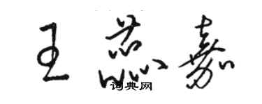 駱恆光王蕊嘉草書個性簽名怎么寫